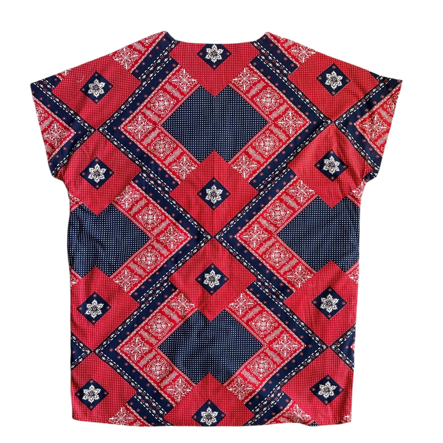 Sellwood Vintage Abstract Bandana Popover Dress - Sz OS