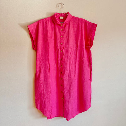 Willamette Fuschia Linen Shirt Dress - SZ OSP