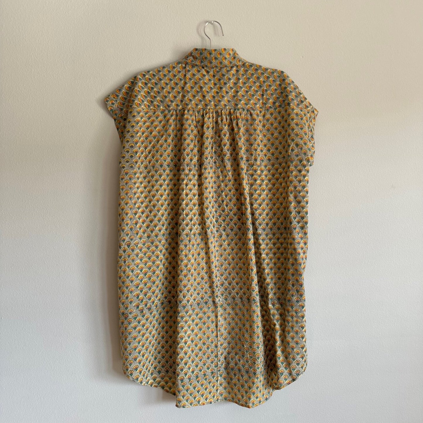 Willamette Marigold Block Print Shirt Dress - SZ OS