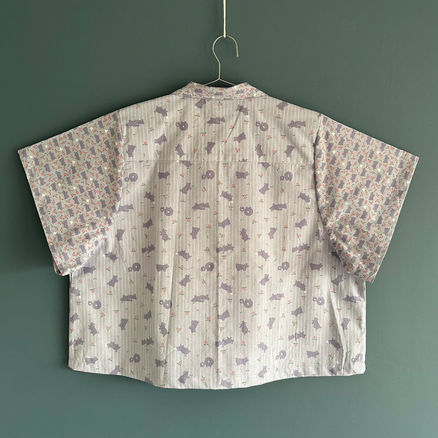 Eugene This Little Piggy Vintage Camp Shirt w/ oversized sleeves - Sz OSP